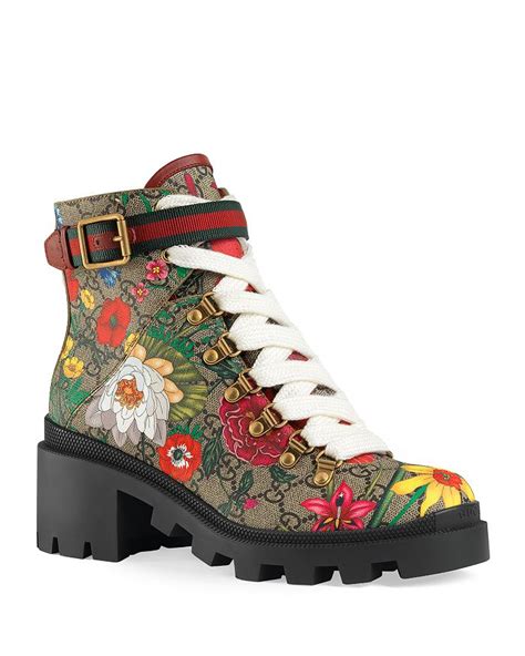 gucci floral boot